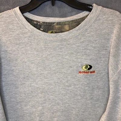 Camisa masculina Mossy Oak XL manga longa térmica waffle malha camuflada forrada - Imagem 1 de 4