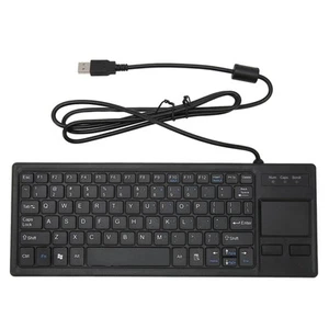 Ultra Thin Mini Compact Wired Keyboard with Touchpad and USB Hub, Scrolling, ... - Picture 1 of 9