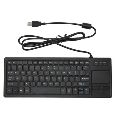 Ultra Thin Mini Compact Wired Keyboard with Touchpad and USB Hub, Scrolling, ... - Image 1 of 4