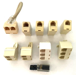 Assortiment (quantité 10) Connecteurs / répartiteurs de ligne téléphonique RJ11 / RJ12 occasion - Photo 1/1