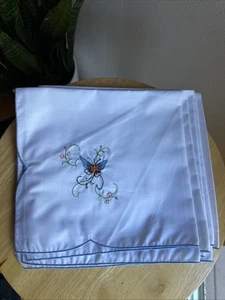 Vintage Embroidered Butterfly Napkins Or Handkerchiefs Set Of 6 - Picture 1 of 8