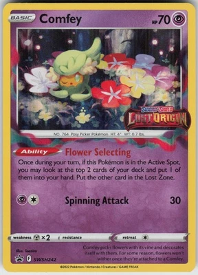 Played Holo Comfey - (Prerelease) SWSH242 Promo SWSH: Sword & Shield Promo Cards - Image 1 of 2