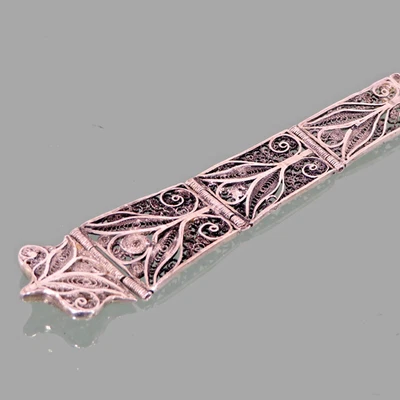 Chatelaine Orologio Pendente Argento Filigrana ART DECO TEMPO Ciondolo Pendente - Immagine 1 di 4