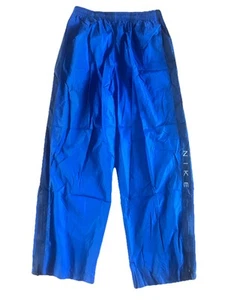 Nike Rare Vintage Pants Blue 2000s Nylon Windbreaker Baggy Track Pants -Size XL - Picture 1 of 12