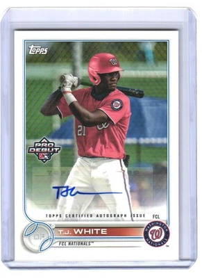 2022 TJ White Topps Pro Debut Auto RC #PD-191 (H498) $6 MAX SHIP - Image 1 of 2