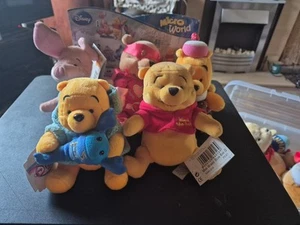 Mix Lot Of official Disney Winnie The Pooh Teddies rare Oop Inc A Old Pigglet - Picture 1 of 22