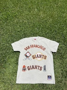 San Francisco Giants Mitchell & Ness MLB L Large Shirt Multi-Logo Gray NWT - Picture 1 of 10