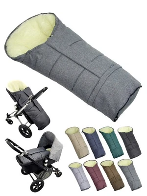 universaler Fußsack für Kinderwagen Buggy Mumienform Lammwolle größenverstellbar - Bild 1 von 4