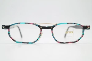 Vintage Glasses Zeiss 4101 8100 Multicolored Gold Black Square Eyeglass Frame - Picture 1 of 6