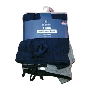 Men's George Knit Sleep Comfort Waistband Shorts Pack of 2 Sizes S 28-30 - Picture 1 of 4