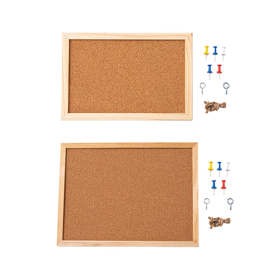 Cork Bulletin Board Message Board Decorative Display Board Decoration with Push - Image 1 of 1