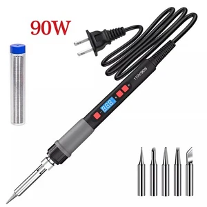 90W Digital Electric Soldering Iron Kit Tempe Adjustable Welding Tool Solder Gun - Picture 1 of 14