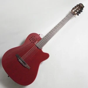 Classical Electric Acoustic Guitar Godin Multiac Mundial Aztek Red Canada & Bag - Picture 1 of 8