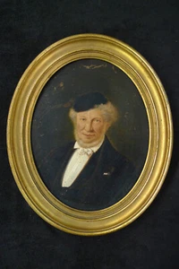 Retrato rabino Abraham Wolff - 1801 Darmstadt-1891 Copenhague - firmado - Imagen 1 de 14