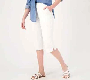 Denim & Co. EasyWear Twill Regular Relaxed Pull-On Skimmer-White-3X-NEW-A575304 - Picture 1 of 2