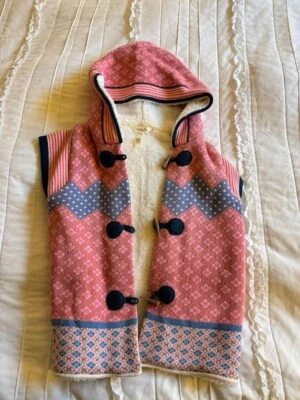 Matilda Jane Warm Hugs Sweater Vest Girls 10 Hood Sherpa Lined - Image 1 of 3