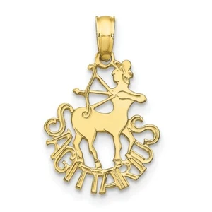 Real 10kt Yellow Gold SAGITTARIUS Zodiac Charm - Picture 1 of 4