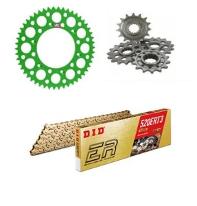Kawasaki KX450F 2006-2020 DID Chain & Renthal Green Sprocket Kit - Picture 1 of 6