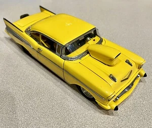 🏁 Built Diecast 1957 Chevy Yellow Hot Rod Dragster Race Car 1/24 🏁 - Picture 1 of 16