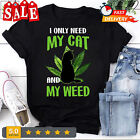 I Only Need My Cat And My Weed Vintage 2D T-Shirt Mother Day Gift All Over Print
