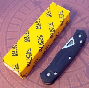 BUCK Knife Made In USA 2001 ECCO 2.25 Double Liner Lock Black Zytel Handles - Picture 1 of 11