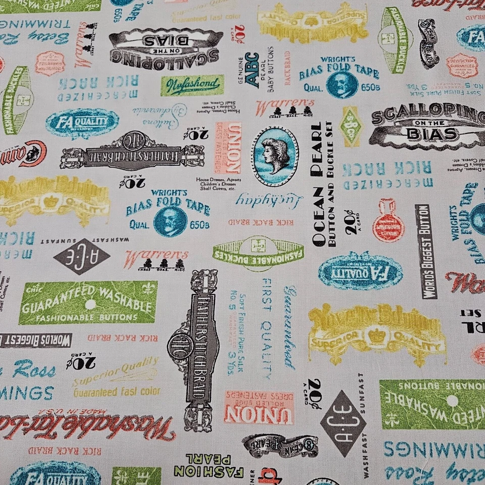 The Dressmaker Collection BTY Amy Barickman Red Rooster Sewing Notions Gray - Image 1 of 3