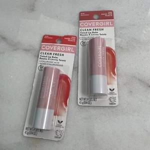 2- Covergirl Clean Fresh Tinted Lip Balm #200 Made For Peach 24hr Moisture New - Picture 1 of 1