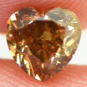Diamante en forma de corazón elegante natural marrón suelto certificado VS2 mejorado 0,98 quilates - Imagen 1 de 10