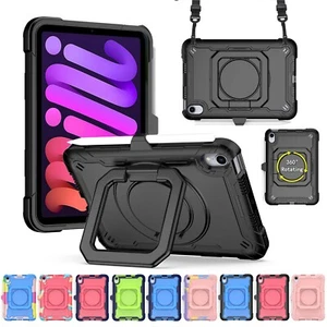 Shockproof Rotating Hybrid Stand Handle Case Cover Strap For Apple iPad mini 6 7 - Picture 1 of 89