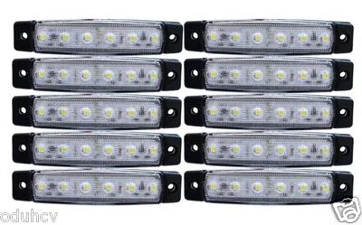 10 Piezas X 24V 6 Luces LED Intermitente Lateral Blanco para Iveco Volvo DAF - Imagen 1 de 3