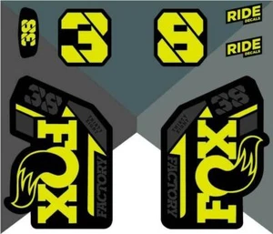 Fox 38 Factory 2021 Fork Decals - Yellow - Picture 1 of 1