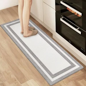 White Kitchen Mat Cushioned Anti-Fatigue Non-Skid Waterproof Rugs Ergonomic C... - Picture 1 of 7