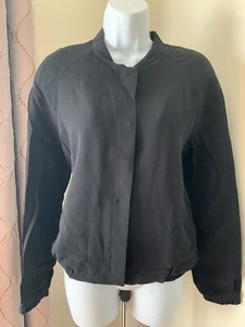 Massimo Dutti Black Dress Jacket Chiffon Satin Lined Women’s Large - NWT - Picture 1 of 11