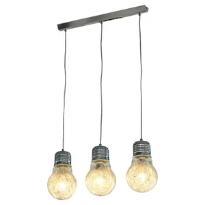 Three Bulb Glass Shade Island Pendant Chandelier - Picture 1 of 1