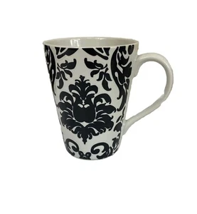 Roscher & Co DAMASK COLLECTION Mug  Black On White 10 Oz Capacity Replacement - Picture 1 of 11