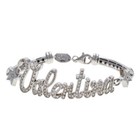 Bracciale argento 925 con nome zirconi brillanti semirigido gioielli donna rodio
