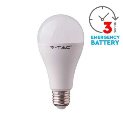V-TAC VT-509 lampadina led E27 9W con batteria 3h forma A60 luce 4000k lampada e - Immagine 1 di 4