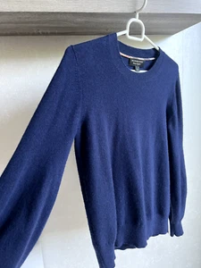 Burberry  London Ladies Cashmere Navy Blue Jumper Size S UK8 Pullover Soft Warm - Picture 1 of 11