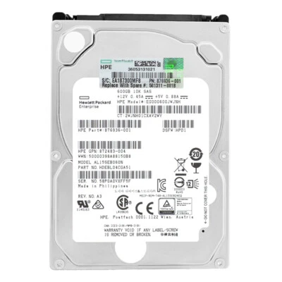 Festplatte HP EG000600JWJNH 600GB 10000Rpm SAS III 2.5" Zoll 876936-001 - Bild 1 von 4