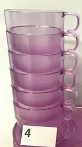 Tupperware Watercolor Pink Acrylic Preludio Stackable Mugs 6 pc Set - #2111 New - Picture 1 of 3