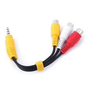 1Pc 3.5mm mini aux male stereo to 3 RCA female audio video AV adapter cabley3 - Picture 1 of 8