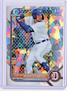 ROBERTO CAMPOS 2022 1ST BOWMAN CHROME PROSPECT ATOMIC REFRACTOR R/C CARD TIGERS - Picture 1 of 2