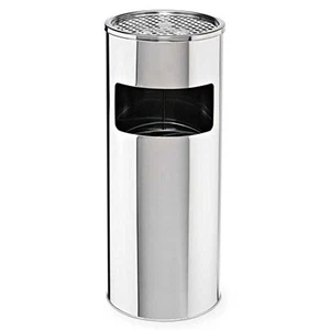 B-Ware SVITA 30L Standaschenbecher Aschenbecher Müll-Eimer Ascher 60x25cm Silber - Bild 1 von 5