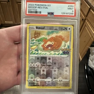 Bidoof [Ditto] 059/078 PSA 9 - 2022 Pokemon GO Peelable Sticker - Picture 1 of 8