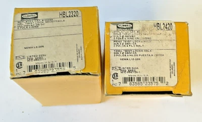 HUBBELL HBL2420 TWIST LOCK RECEPTACLE 20A 250VAC 2POLES 3WIRE ***LOTOF2*** - Image 1 of 4
