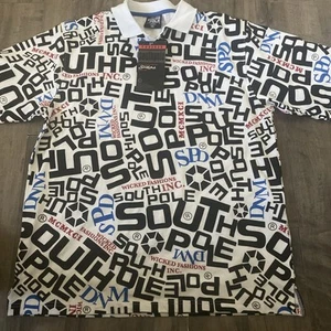 Vintage Southpole Polo Shirt Adult XL Men’s White AOP Hip Hop Rap Streetwear Y2K - Picture 1 of 7