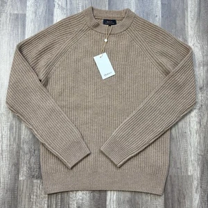 Quince Mongolian Cashmere Sweater Mens Small Teak Brown Fisherman Crewneck - Picture 1 of 5