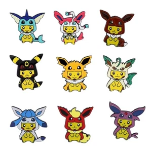 Pikachu Eeveelution Poncho Enamel Pin Badge Eevee Cape Metal Pokemon Badge - Picture 1 of 11