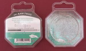 17mm x 0.45mm Small Head 400 pins HARD STEEL BOBBIN LACE / LACEMAKING PIN - Picture 1 of 1