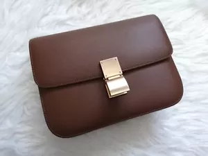 Nuevo Bolso Caja Clásico Sin Marca Marrón con Oro Rosa Calidad Hugh Silencioso Lujo - Imagen 1 de 10